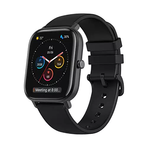 Amazfit GTS Reloj Smartwactch Deportivo |14 días Batería |GPS+Glonass |Sensor Seguimiento Biológico BioTracker™ PPG |Frecuencia Cardíaca |Natación |Bluetooth 5.0 Negro 12.6x12.4x6 cm