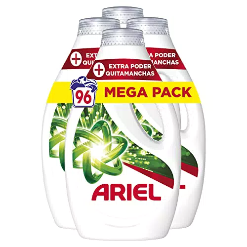 Ariel Detergente Lavadora Liquido, 96 Lavados, Jabon Quitamanchas
