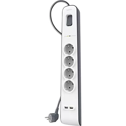 Belkin SurgeStrip - Regleta de protección contra sobretensiones con 4 enchufes