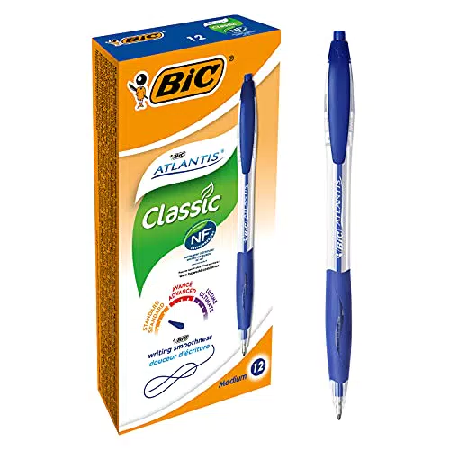 BIC Atlantis Soft Bolígrafos Retráctiles Punta Media - Azul