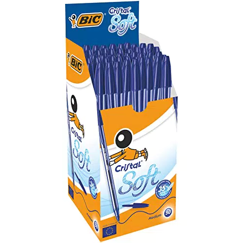 BIC Cristal Soft Bolígrafos punta media - color azul