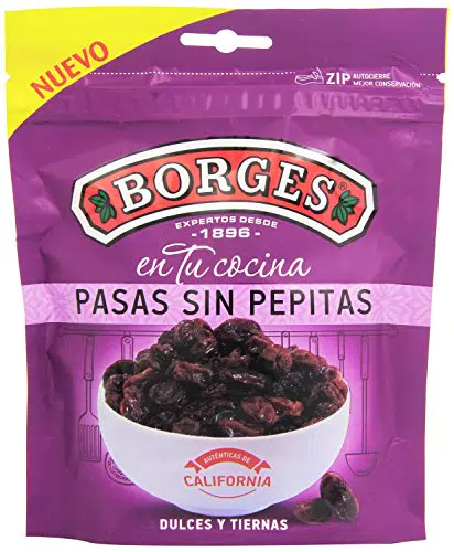 Borges - Uvas Pasas de la Variedad Thompson Sin Semillas - Bolsa de 150 Gramos
