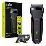 Braun Series 3 Afeitadora Eléctrica Hombre, Máquina de Afeitar Barba 3 En 1 con Recortadora De Precisión Para La Barba Y 5 Peines