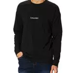 Calvin Klein Hombre Sudadera sin Capucha, Negro, L