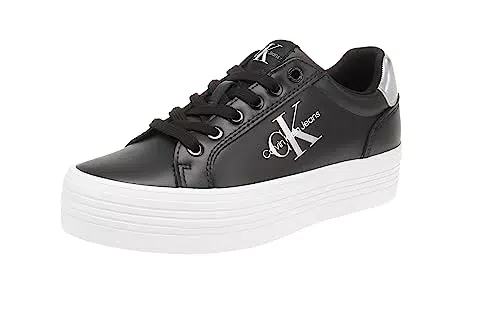 Calvin Klein Vulc Flatform Laceup LTH Refl Wn, Tenis vulcanizados Mujer