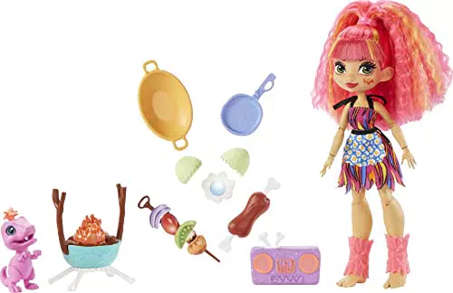 Cave Club Wild About BBQs Conjunto de Barbacoa con muñeca