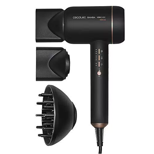 Cecotec Secador de Pelo iónico Bamba IoniCare 6000 RockStar Fire. Motor digital