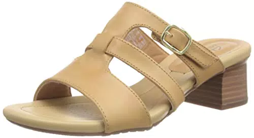 Clarks Desirae Palm, Sandalia deslizante Mujer, Light Tan Lea