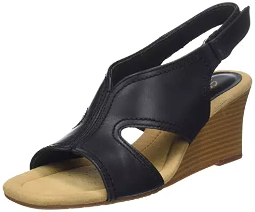 Clarks Kyarra Aster, Sandalia Mujer, Black Leather 44