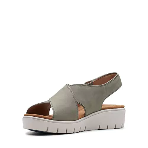 Clarks Un Karely Sun, Chanclas para Mujer Gris Sage Nubuck