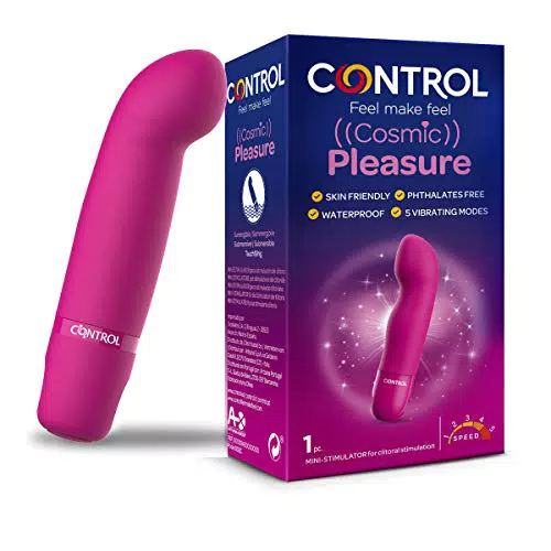 Control Estimulador Vaginal Cosmic Pleasure - Punta Curva para Mayor Excitación - 5 vibraciones diferentes para mayor Placer - Silicona médica suave al tacto - Sumergible - Hasta 3 horas