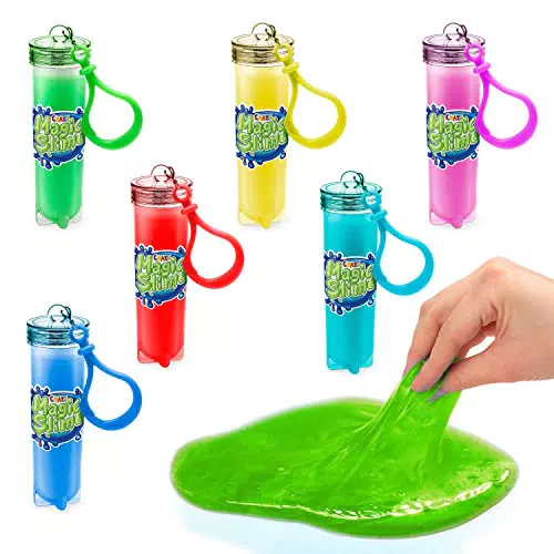 CRAZE Magic Slime Keychain, Pack de 6 llaveros de Slime para Niños