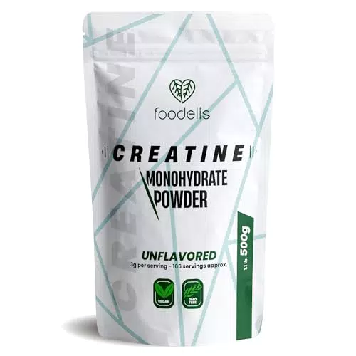 Creatina monohidratada en polvo, 500GR, 166 dosis, 100% creatina monohidrato micronizada