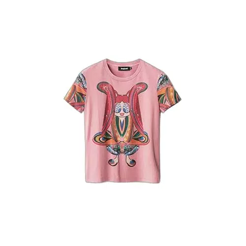 Desigual Camiseta de Manga Corta, Rojo, M para Mujer