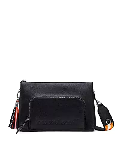 Desigual Negro, Bag-Half Logo 22 Dortmund 2000-Bolsa de Deporte