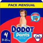 Dodot Pañales Bebé Pants Talla 4, 198 Pañales, Pañal-Braguita con Ajuste 360° Anti-Fugas