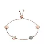 Emporio Armani Pulsera Para Mujer, 16 Cm De Oro Rosa Pulsera De Acero Inoxidable