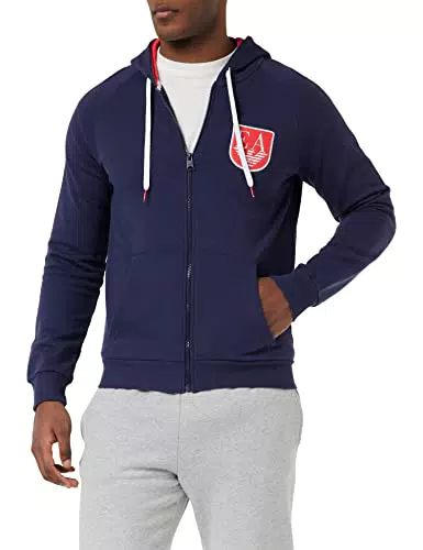 Emporio Armani Zipped Hoodie Sweatshirt Shield Logo Terry