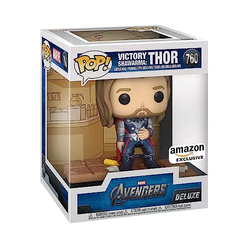 Funko Pop! Deluxe: Marvel - Thor with Shawarma - Marvel Comics - Cómics Marvel - Exclusiva Amazon - Figura de Vinilo Coleccionable - Idea de Regalo- Mercancia Oficial - Juguetes para Niños y Adultos