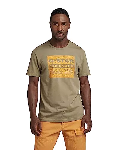 G-Star RAW Bandana T-Shirt, Camisetas para Hombre, Verde
