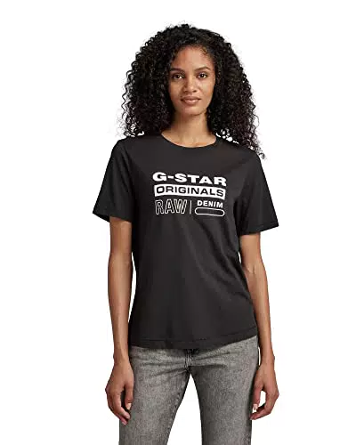 G-STAR RAW Originals Label Regular T-shirt, Tops para Mujer