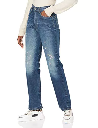 G-Star RAW Tedie Ultra High Straight Turn Up Raw Edge Ankle Jeans