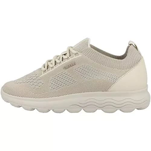 Geox D SPHERICA, Zapatillas, Mujer, Blanco Crudo