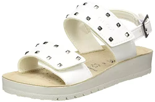 Geox J Sandal Costarei Gi, Sandalias Niñas, Blanco