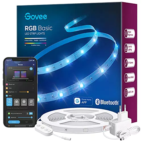 Govee Tiras LED 10M, Luces LED Bluetooth Control de App con 64 Modos de Escena y Sincronización de Música