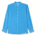 Hackett London Ropa de Lino Teñido P Camisa, Azul, S para Hombre