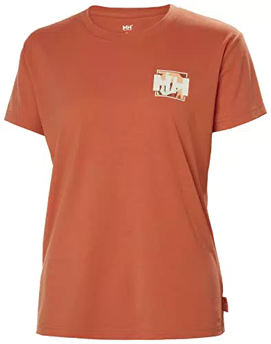 Helly Hansen W Skog Recycled Graphic tee Terracotta Womens XL