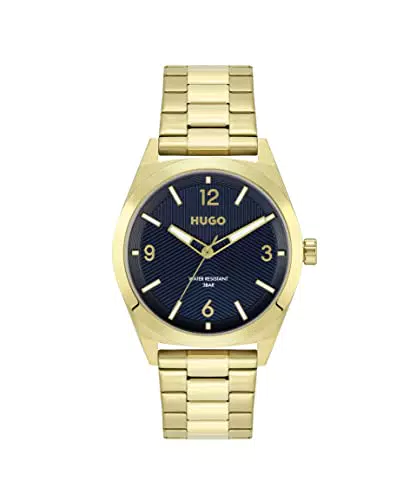 HUGO Reloj Analógico de Cuarzo para hombre con Correa en Acero Inoxidable dorado - 1530252