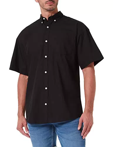 Jack & Jones Jorbrink Shirt SS Camisa, Negro, L para Hombre
