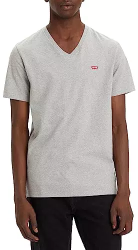 Levi's Original Housemark V-Neck, Camiseta, Hombre, Mid Tone Grey Heather