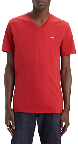Levi's Original Housemark V-Neck, Camiseta, Hombre, Rhythmic Red