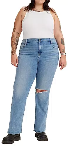 Levi's Plus Size 726 High Rise Flare Vaqueros Tallas Grandes Mujer Medium Indigo Destructed 20 Short