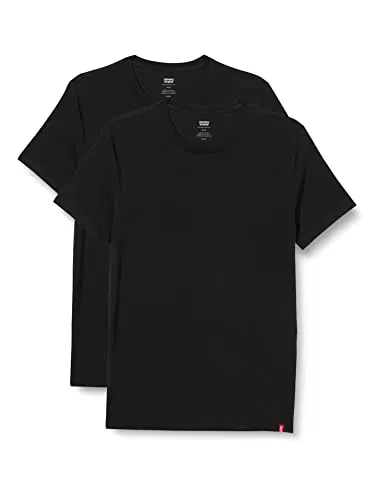 Levi's Slim 2-Pack Crewneck Tee Camiseta Hombre, Black + Black