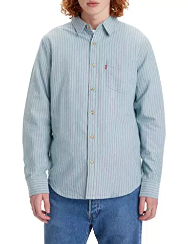 Levi's Sunset 1-Pocket Standard, Camisa, Hombre, Stripe Green Blue Slate