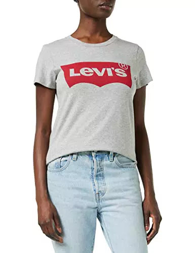 Levi's The Perfect Tee, Camiseta Mujer, Logo Starstruck Heather Grey