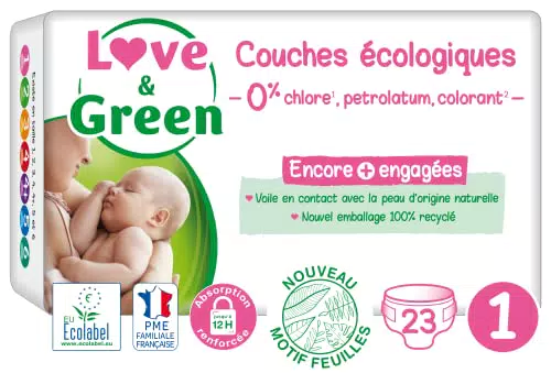 Love & Green Pañales hipoalergénicos 0% para bebé