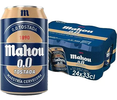 Mahou Tostada 0, 0 Cerveza Tostada, Sin Alcohol, Sabor Auténtico