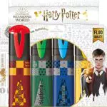 MAPED - Pack de Subrayadores - Colección de Harry Potter - 4 Subrayadores con Diseño Lúdico - Amarillo