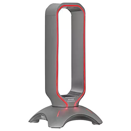 Mars Gaming MHHXW, Soporte Cascos Gaming, RGB Flow, 2x USB 2.0