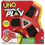 Mattel Games Uno Triple Play, juego de mesa con 112 cartas