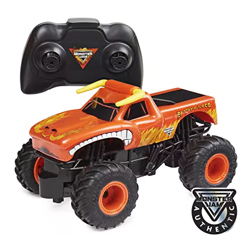 Monster Jam - Coche TELEDIRIGIDO EL Toro Loco 1:24 - Coche RC Oficial Radiocontrol de 76 Metros - 6060517 - Juguetes niños 4 años +