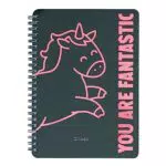 Mr. Wonderful - Libreta a5 unicornio negra you are fantastic