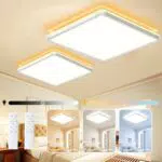 NEEMOSI 24W LED Plafon Led Techo, 3200LM Plafon de Techo Cuadrado Regulable con Mando a Distancia para Dormitorio