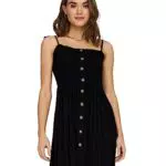 Only Onlannika S/l Smock Dress Wvn Noos Vestido, Negro