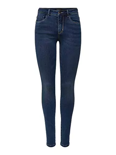 ONLY Onlroyal Reg Skinny Jea BB Bj13964 Vaqueros, Dark Blue Denim