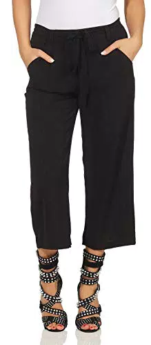 Only Onlwinner Palazzo Culotte Pant Wvn Pantalones, Black 74